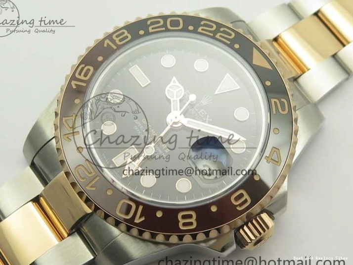 AAA Replica Watches Best Black Resilient BP RG GMT-Master RG Bezel Brown Black II on 126711CHNR SS Bracelet 3365 Dial Edition Ceramic SS 0118